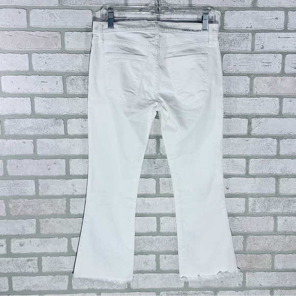 Current/Elliott The Cropped Flip Flop Raw Hem Jeans in Sugar White Size 25 - Picture 6 of 10